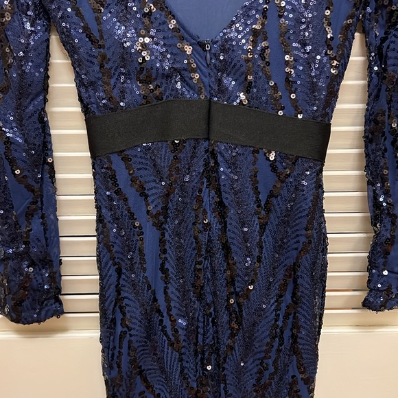 Missord Sequined Gown, Long Sleeves in Navy, Size Small, GUC - Picture 14 of 17